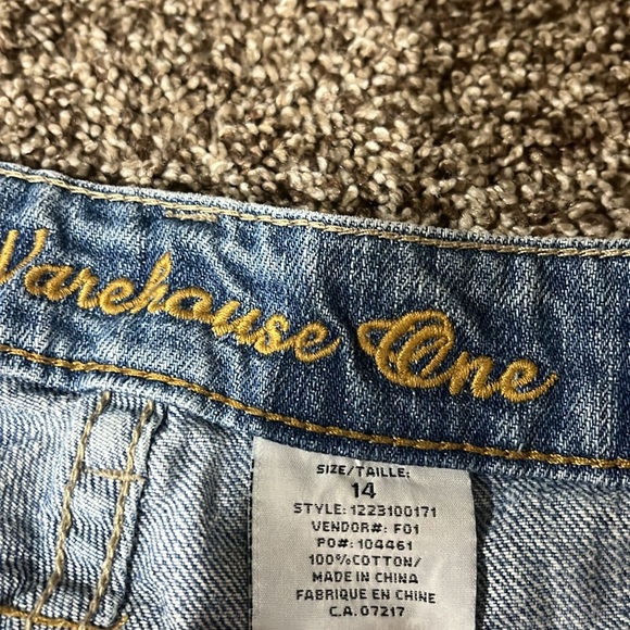 Warehouse one blue slightly ripped jeans shorts - Picture 3 of 3